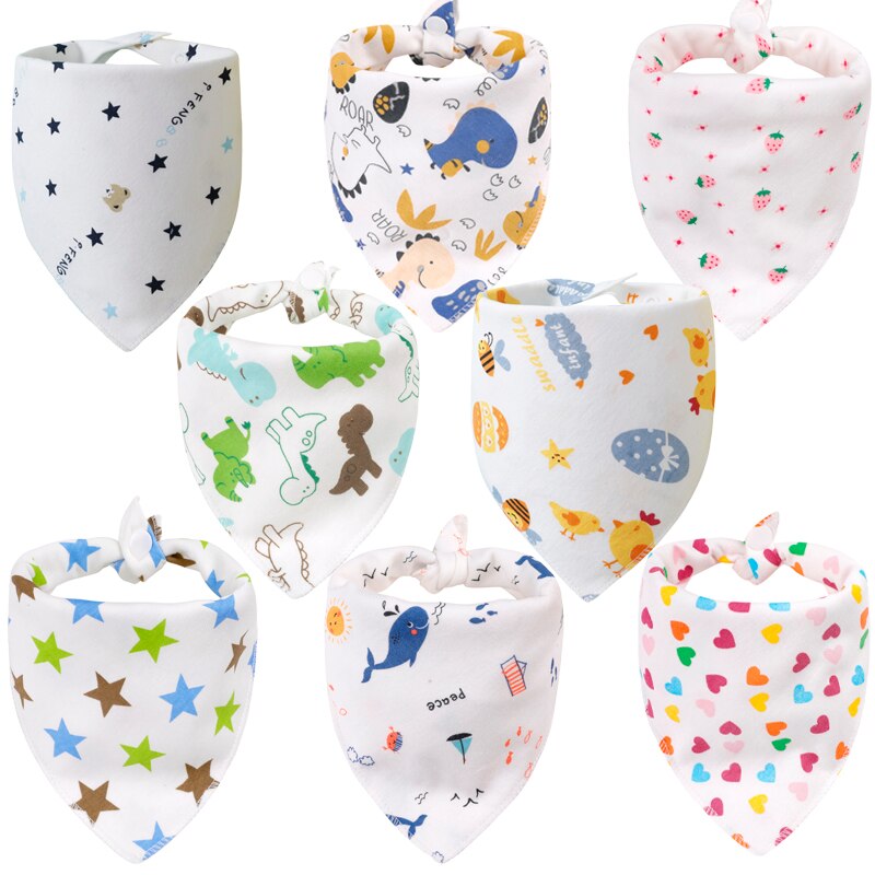 8 Stks/partij Pack Baby Bandana Kwijlen Slabbetjes Aankomst Kleur Super Zachte Bandana Slabbetjes Voor Jongens &amp; Meisjes 100% Organische katoen Zomer Slabbetjes: WDK80007