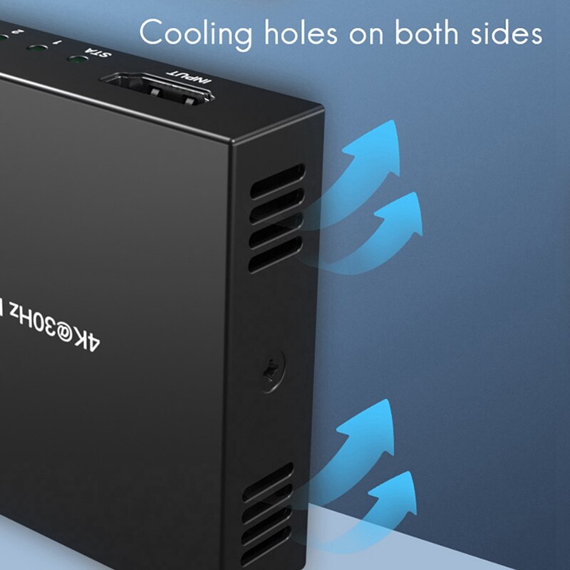 HDMI Splitter 1X4 HD 4K 30Hz Video Divider for DVD Projector TV Box PS4 Monitor EU Plug