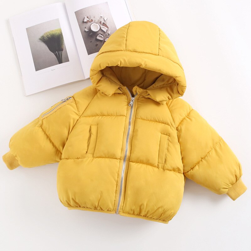 Coton pour enfants hiver coréen vers le bas manteau vêtements pour enfants doudoune vêtements rembourrés de coton coton rembourré veste: YELLOW / 2T