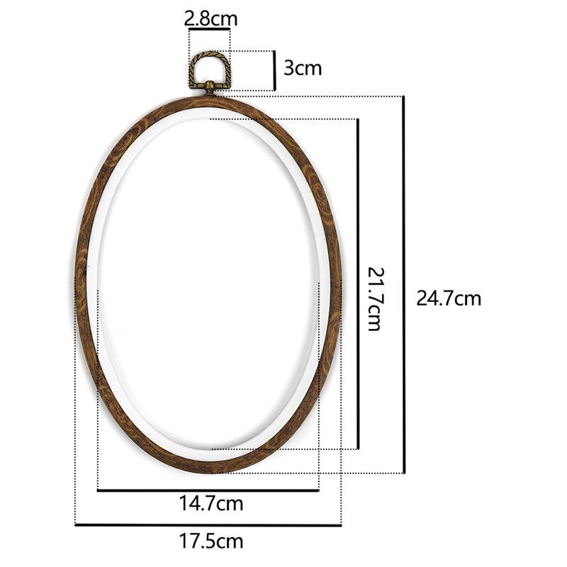Plast retro färg diy sömnad broderi ring hoop verktyg broderi korsstygn ram ram ring rund båge hantverk: Oval 18 x 25cm
