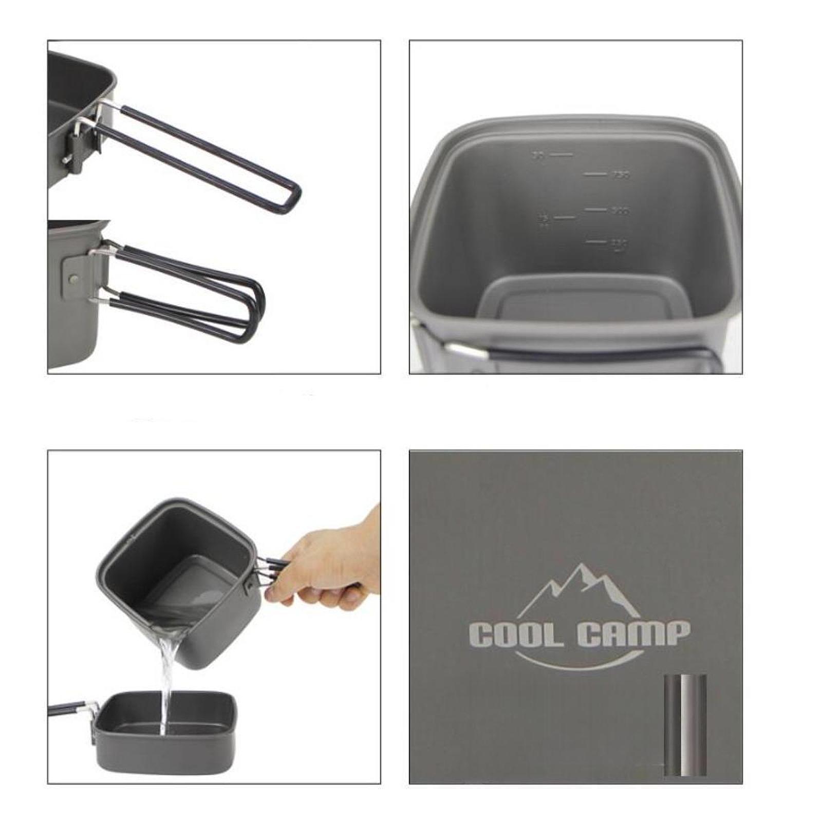 Juego de utensilios de cocina para acampar, Picnic con asas plegables, barbacoa práctica, mochilero versátil, senderismo, ollas ligeras para cocinar al aire libre