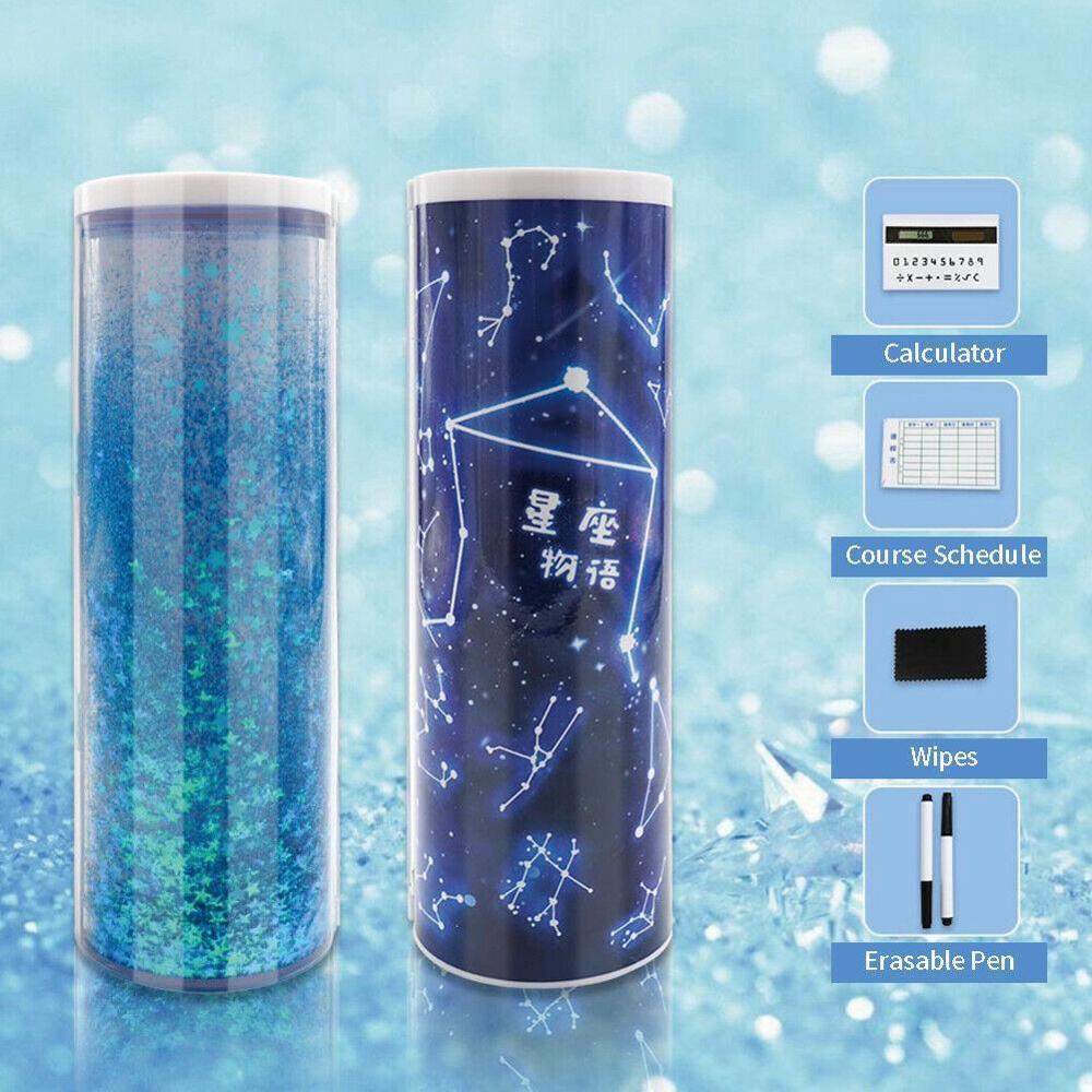 The most popular Pencil Box in China school blue pen mirror. with calculator Pen Pencil box case Holder pink Stati Z4Y5