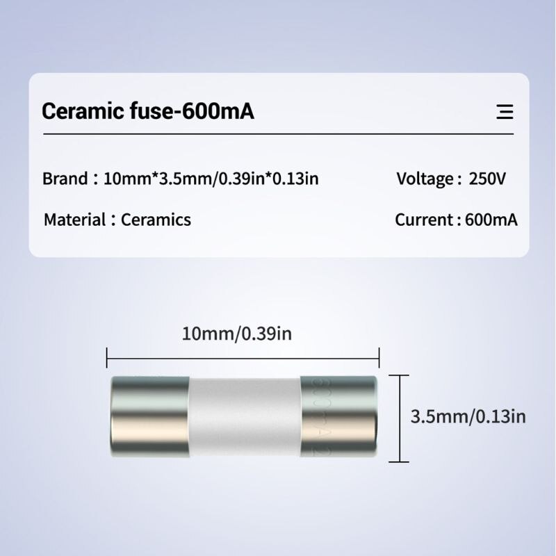 20pcs/10pcs Ceramic Fuse For Multimeter Instrument 600mA 10A Ceramic British Plug Fuse G8TB