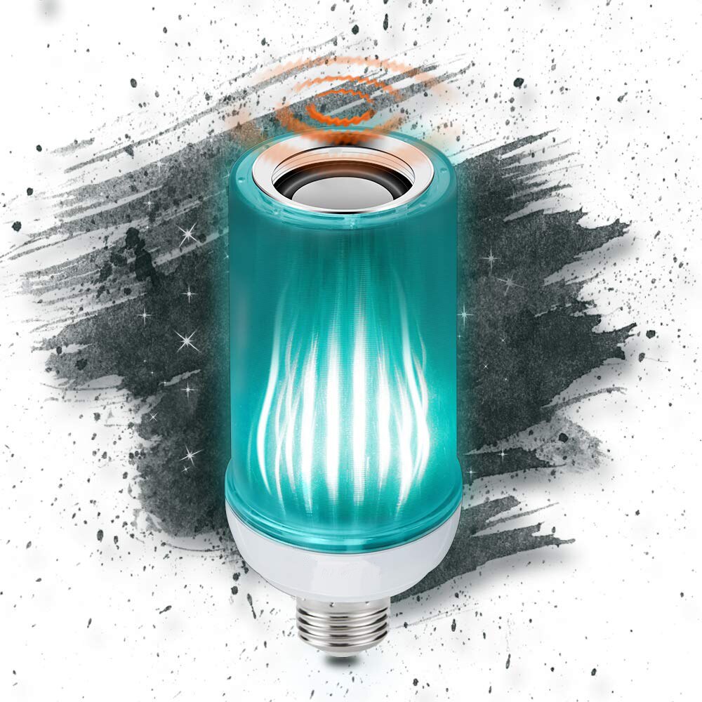 Smart Muziek Vlam Lamp Led Bluetooth Speaker Met 24 Knop Afstandsbediening Dimbare Muziek Lamp