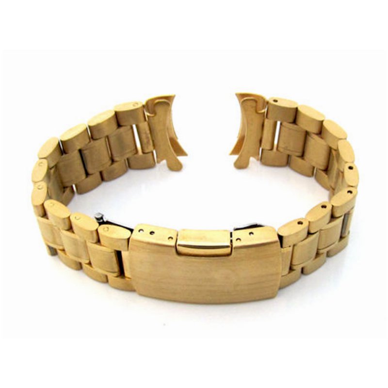Men Watch Band Strap Stainless Stell Deployment Clasp Speed Master Wrist Women Band 18mm 20mm 22mm 24mm: Elbow Golden / 18mm