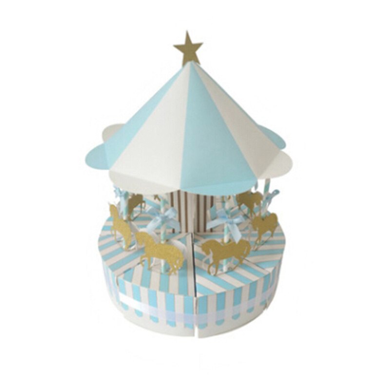 Carrusel de de papel de caja de boda y de bebé ducha caja de dulces decoraciones para de cumpleaños de los niños: 10