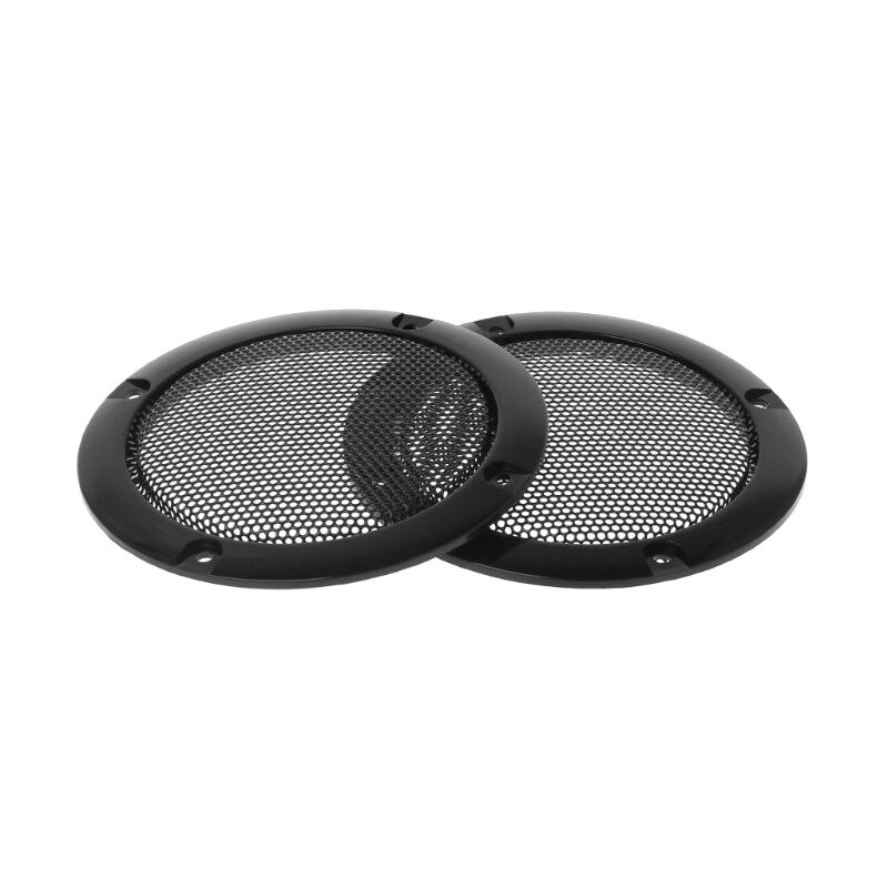 2PCS Speaker Grills 3" Protective Subwoofer Frame Grille Cover Steel Mesh Decorative Circle DIY Accessories: BK