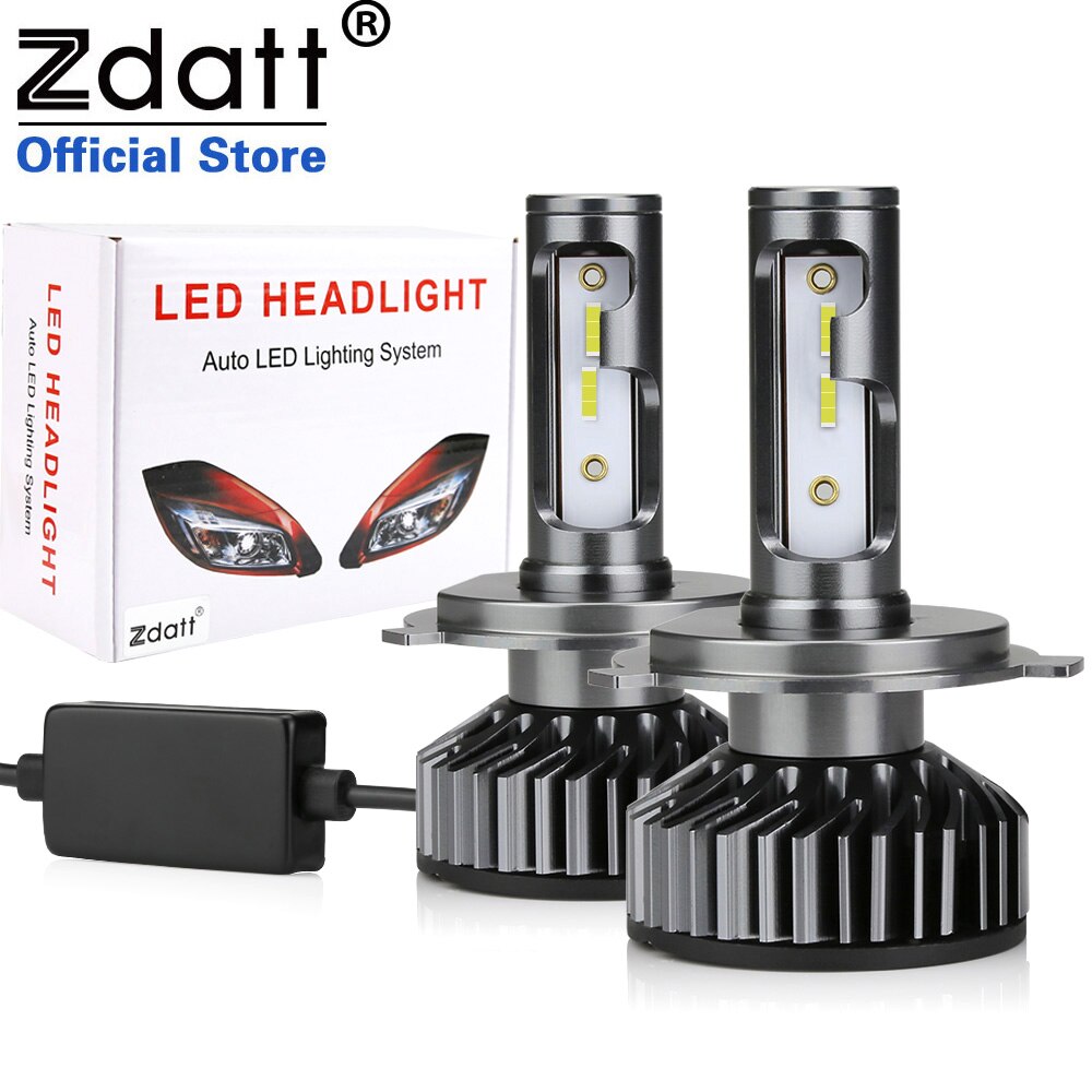 Zdatt  h7 led forlygter turbo  h4 led canbus 9005 hb3 9006 hb4 12v billygter 16000lm 80w h11 h8 h9 tågelygtepære 6000k autolygte