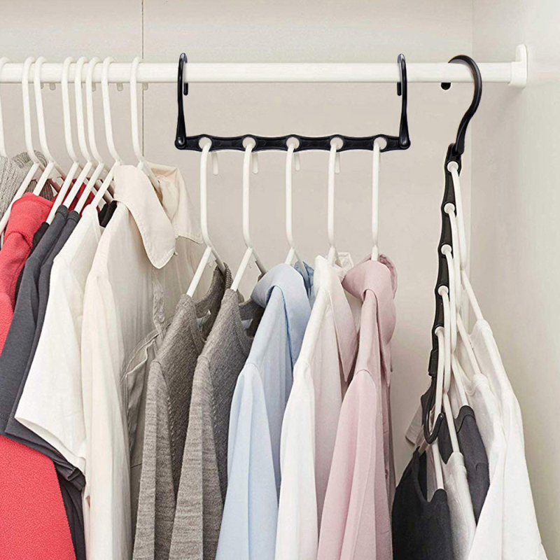 Multifunctional 5 in 1 Hanger Clothing Rack Hook Wardrobe Finishing Closet Organizer Space Saver Hanger Home Clothing Storage