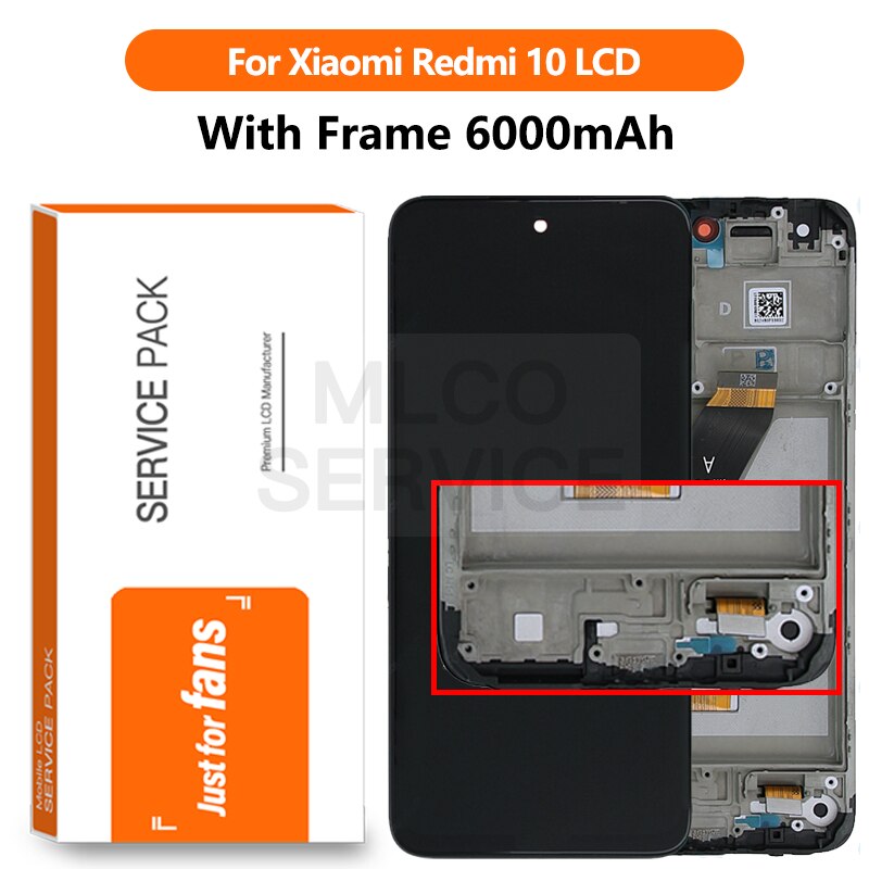 Original For Xiaomi Redmi 10 LCD Display with Frame Touch Panel Screen Digitizer Assembly For Redmi 10 21061119AG 21061119DG LCD: With Frame 6000mAh