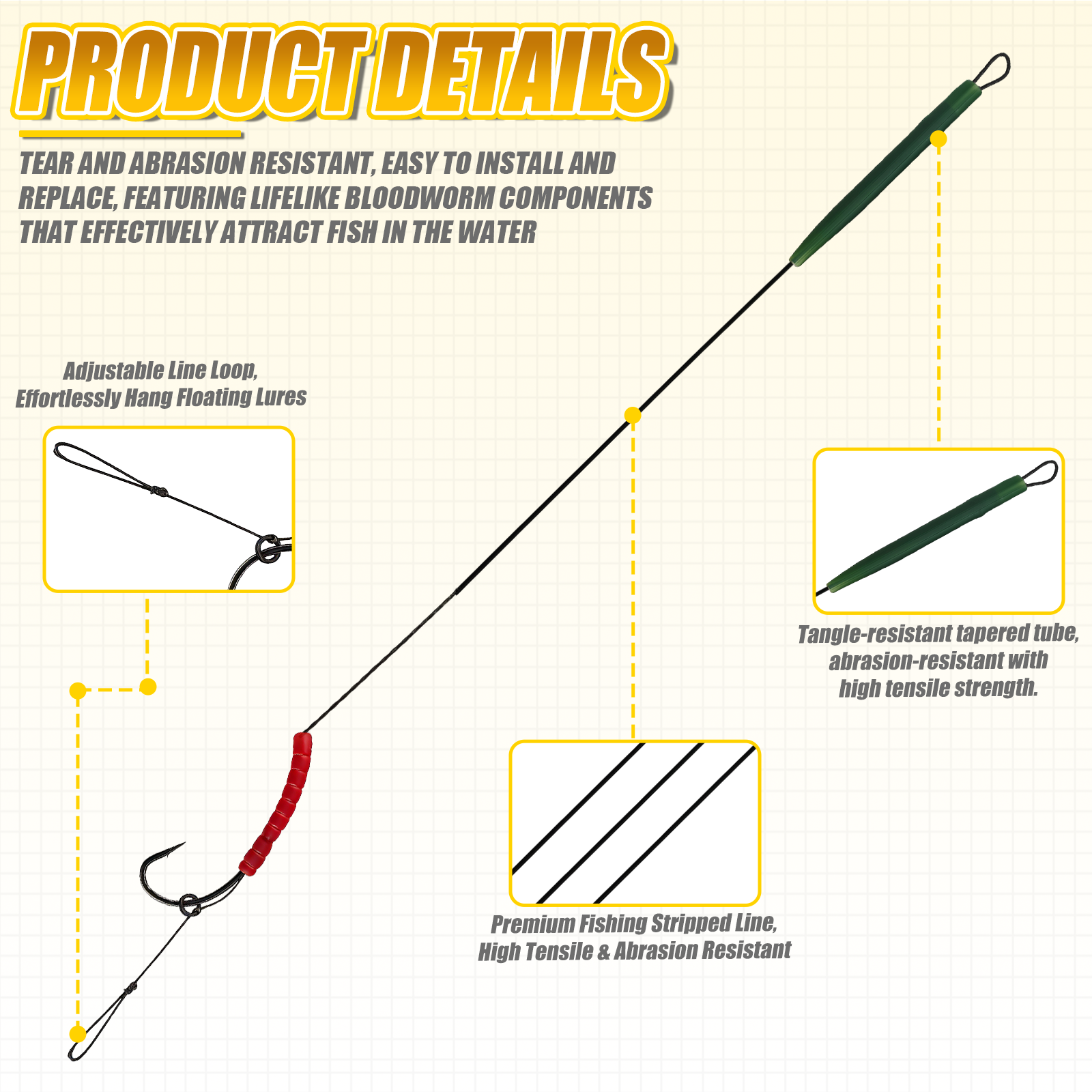 Complete Carp Fishing Rig Set – Blowback Rig, Bloodworm Hook Aligner, QC Swivels, Stripping Line, and Line Stopper for Secure an