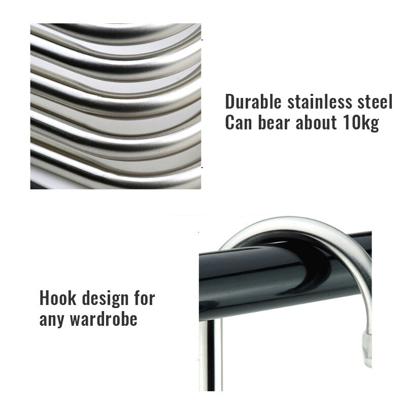 Colgadores de ropa en forma de S de 5 capas, perchas de almacenamiento para pantalones, Perchero de tela, organizador de armario de almacenamiento multicapa, 1 unidad