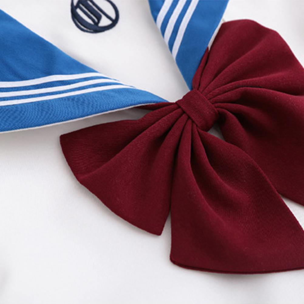 Sailor Suit Anti-wrinkle Navy Collar JK College Style Suit Basic Pleated Skirt for Women
