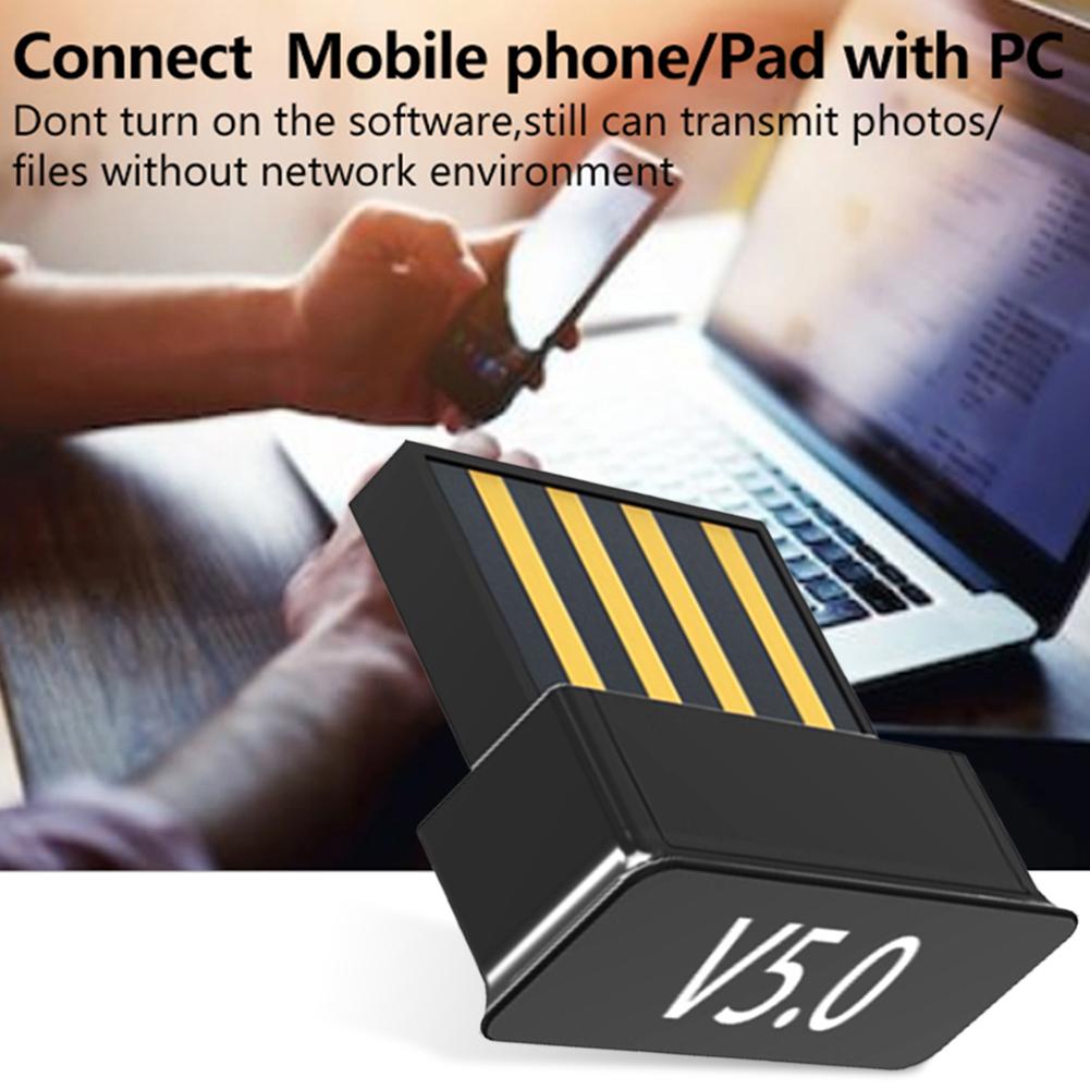 Mini USB Bluetooth Adapter 5.0 Dongle Receiver Transfer Wireless Adapter For PC Computer Laptop Supports Windows 10/8/7/XP