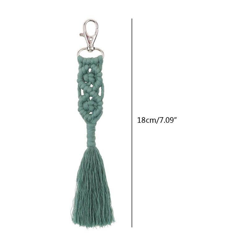OOTDTY gland porte-clés pour femmes Boho porte-clés porte-clés macramé breloque pour sac voiture suspendus bijoux pour les amis