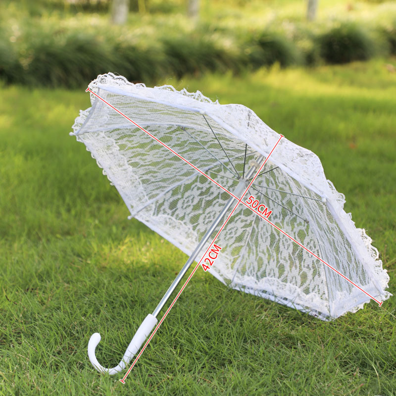 50/60cm Holzgriff Spitze Handwerk Regenschirm Promi schwarz Spitze Regenschirm Sonnenschirm Hochzeit Fotografie Braut Regenschirm Dekor: Dunkelgrün