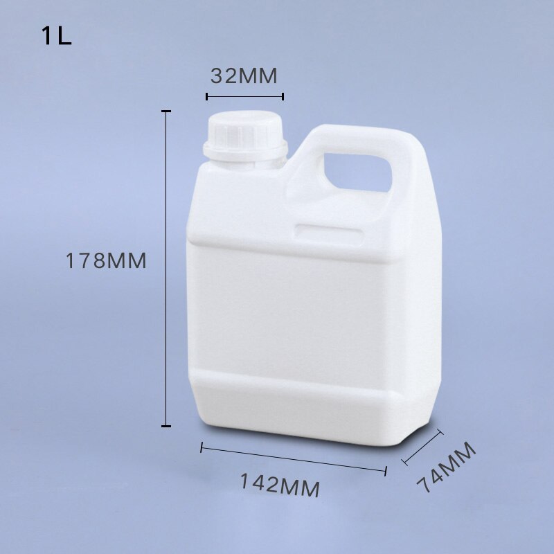 1000ML platz HDPE jerry können Lebensmittel Klasse Kunststoff behälter Dicht Chemische flüssigkeit Lagerung flasche 1Stck: Weiß