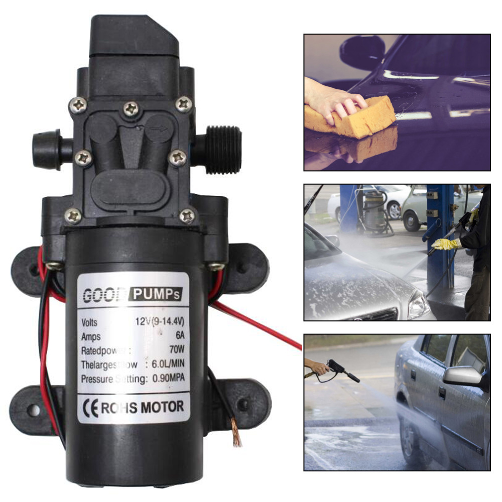 60w dc 12v højtryks automatiske membran vandpumpe 115 psi selvansugende vandpumpe til vandrenser trykgiver campingvogn båd