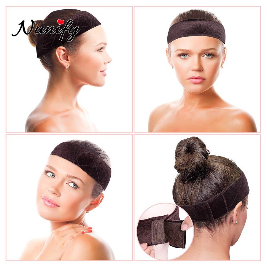 Nunify – bande de maintien pour perruque en velours pour femme, 1 pièce/lot, réglable, noir, Beige, café, brun