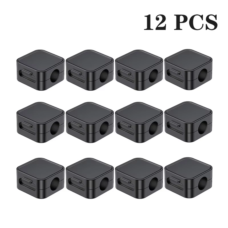 Rocoren Magnetic Cable Organizer Holder Cable Smooth Adjustable Cord Holder Under Desk Cable Management Wire Keeper Cable Clips: green