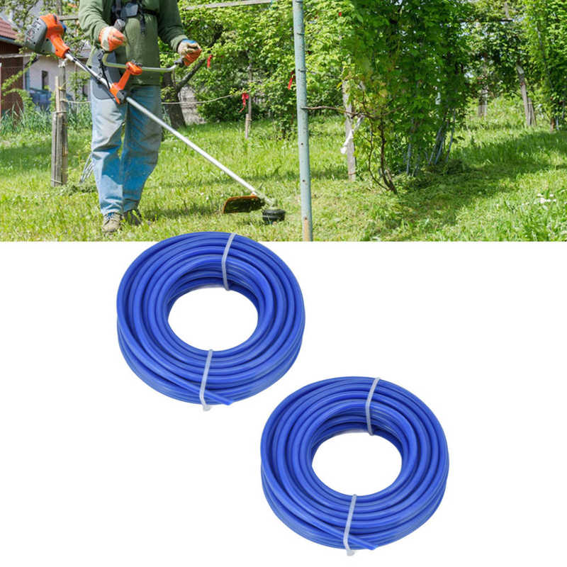 2Pcs 4mm String Trimmer Line Nylon Square Round Trimmer Line Blue Lawn Mower Accessories For Husqvarna For STIHL