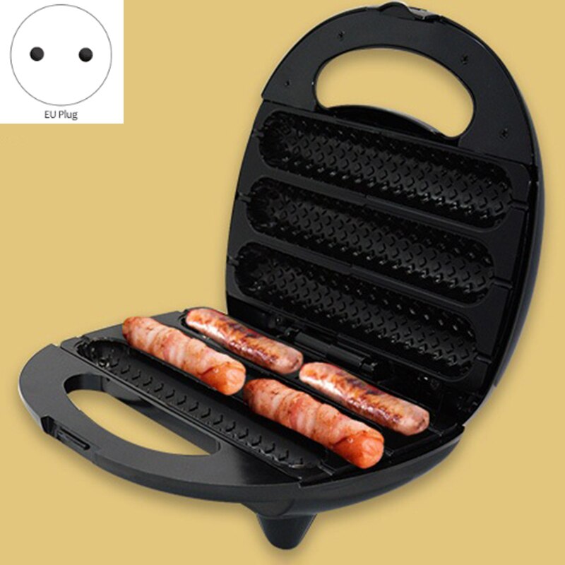 Elektrische Wurst Hersteller Automatische Mini Hund Brot Maschine Sandwich Eisen Toaster Backen Frühstück Pfanne Ofen EU Stecker