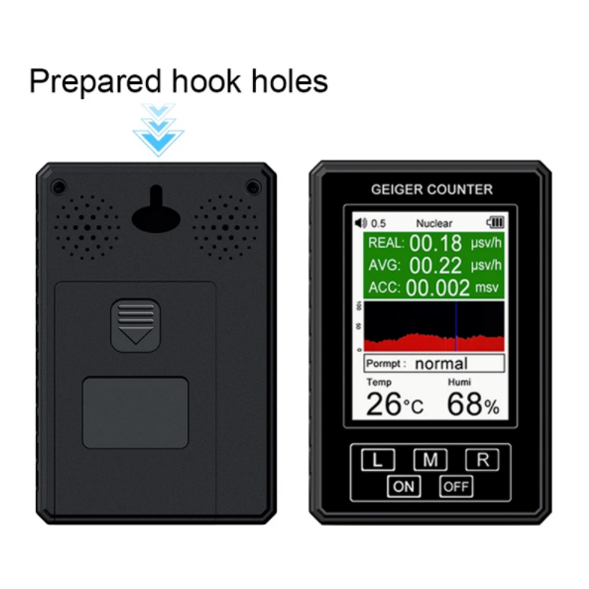XR1 Pro Nucleaire stralingsdetector Kleurenscherm Geigerteller Persoonlijke dosismeter Marmerdetector Beta Gamma X-ray
