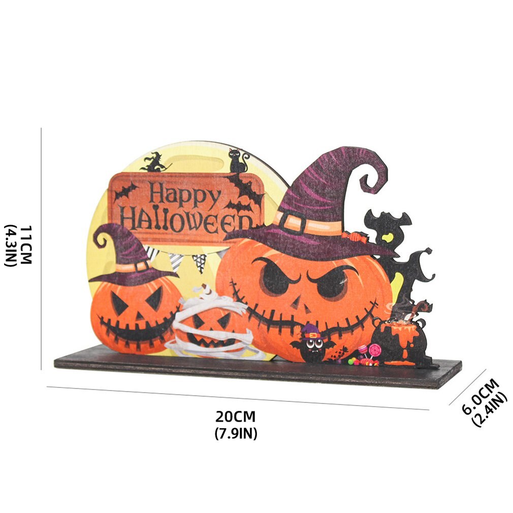 Halloween Ornament Pumpkin Wooden Ornament For Hau... Grandado
