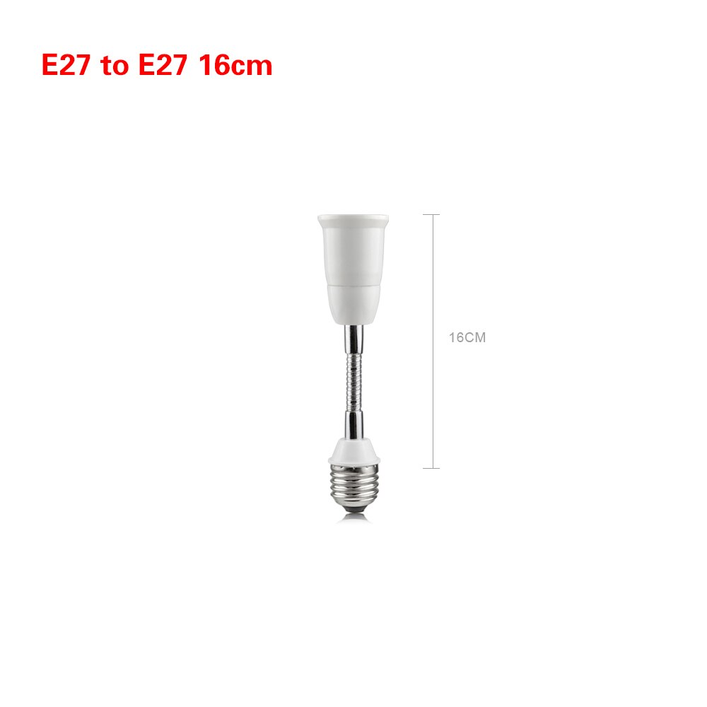 E27 til e27 ledet lampe sokkel 16cm 20cm 30cm 35cm 50cm 60cm fleksibel skjøteledning  e27 fatninger pære montering belysning holder forlenger: 16cm