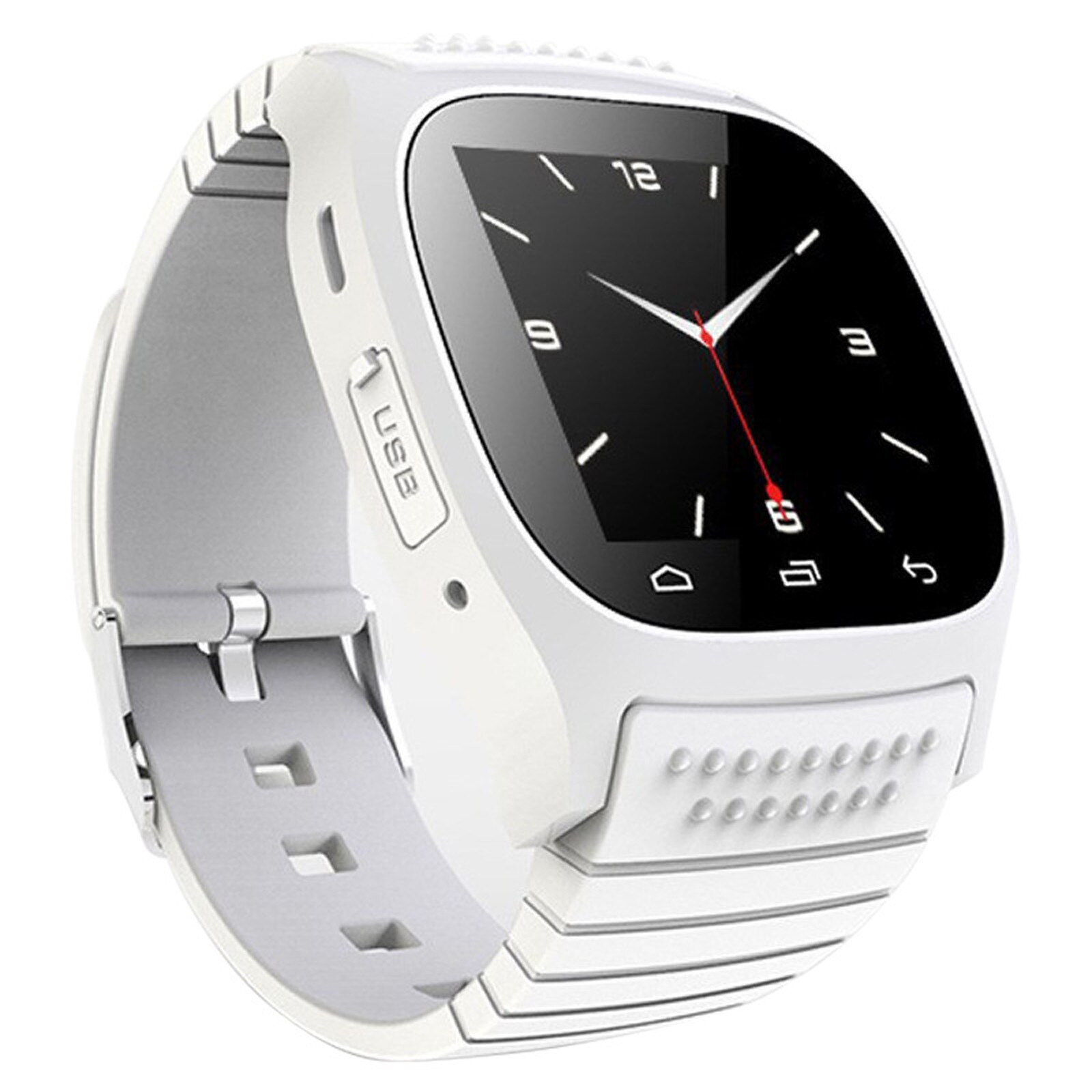 Reloj inteligente a la para hombre y mujer, accesorio de pulsera resistente al agua con Bluetooth, compatible con Android e iOS, Simple: White
