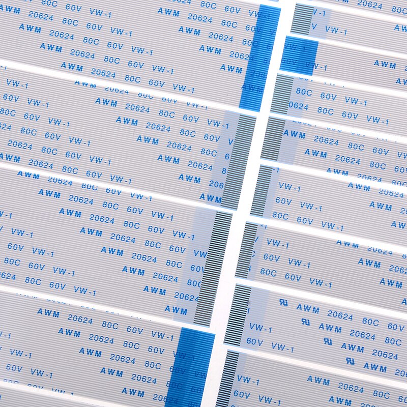 10PCS FPC Ribbon Flexible Flat CABLE PITCH 0.5MM 100MM A-Type 4/6/8/10/12/16/20/20/24/26/28/30/34/36/40/45/50/54/60pin