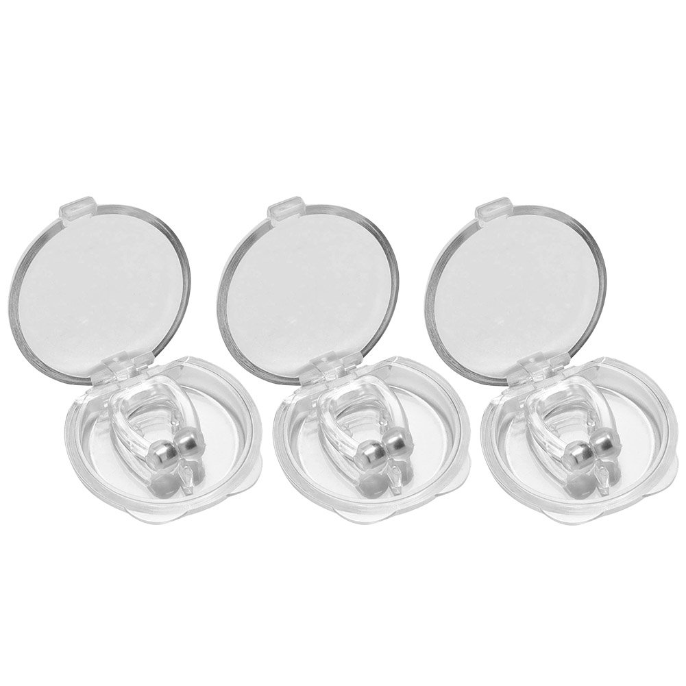 Pince-nez magnétique anti-ronflement en silicone, empêche l&#39;apnée du sommeil, aide à mieux dormir, livré avec étui