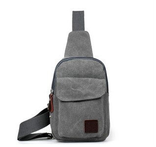 Männer Kleine Brust Schlinge Tasche Reise Wandern Kreuz Körper Bote Schulter Solide Männer Leinwand Tasche: Grau