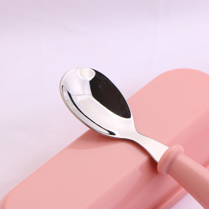 3pcs Children Spoon Forks Box Kids Stainless Steel Kids Cutlery Portable Baby Feeding Utensils Baby Spoons Baby Tableware Set