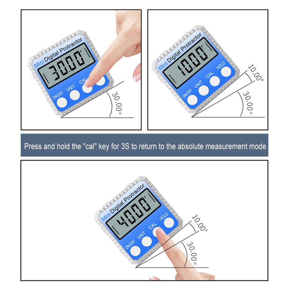 RZ Angle Protractor Universal Bevel 360 Degree Mini Electronic Digital Protractor Inclinometer Tester Measuring Tools MT2010