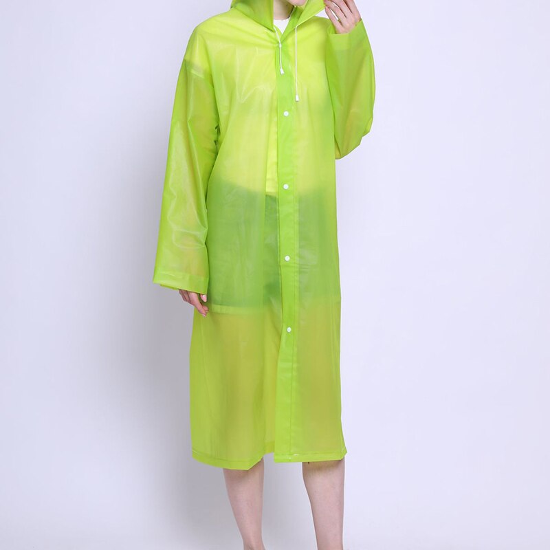 Waterdichte Plastic Regenjas Transparant Draagbare Outdoor Reizen Regenkleding Unisex Comfortabele Herbruikbare Dikke Regenjassen Pak: Licht Groen