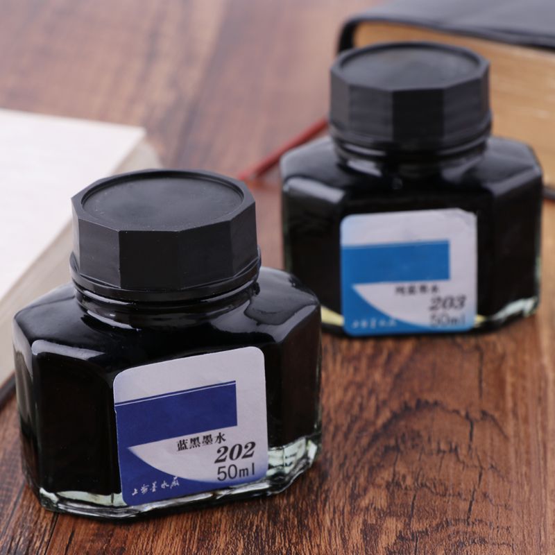 50ml Bottled Glass Smooth Writing Fountain Pen Ink Refill School Student Stationery Office Supplies