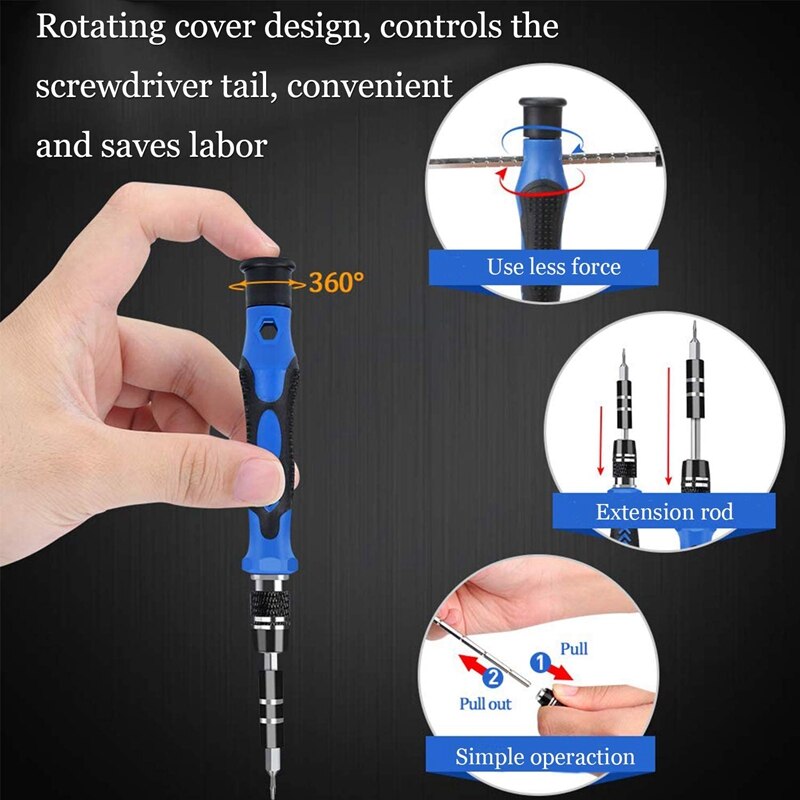 119 in 1 präzisionsschraubendreher-set, diy-reparaturwerkzeug-set für handy, laptop, pc, uhr, kleines schraubendreher-set