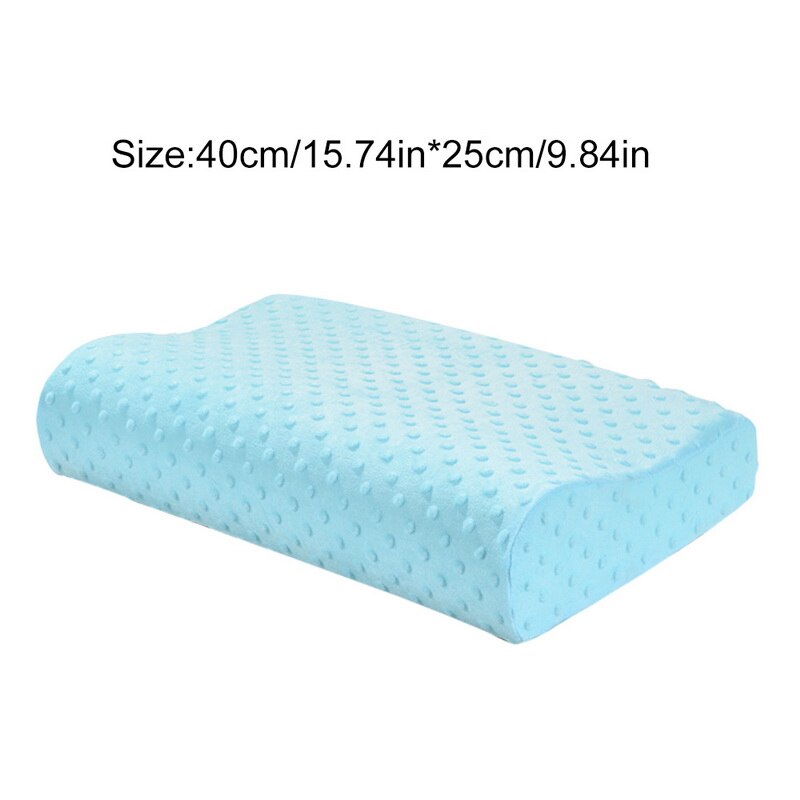Foam Memory Pillow Orthopedic Pillow Latex Neck Pillow Fiber Slow Rebound Soft Pillow Massager Cervical Health Care Pillow: blue 40x25cm