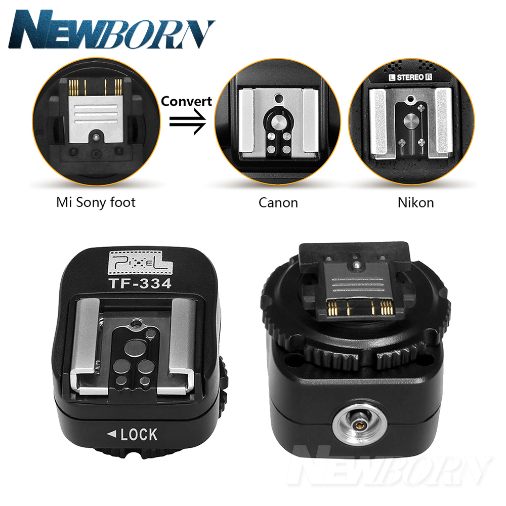 Adaptador de zapata Pixel TF-334 para la conversión de cámara Sony Mi A7 A7S A7SII A7R A7RII A7II a Canon, Nikon, Flash Yongnuo, Speedlite