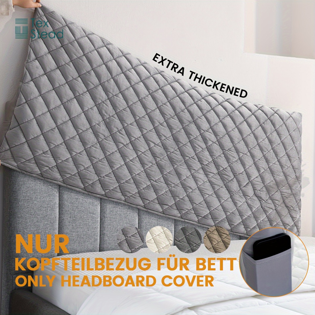 Headboard Cover Bed Back Dust Protector Cover Super Soft Solid Color Bed Haed Cover Quilte Head Cover