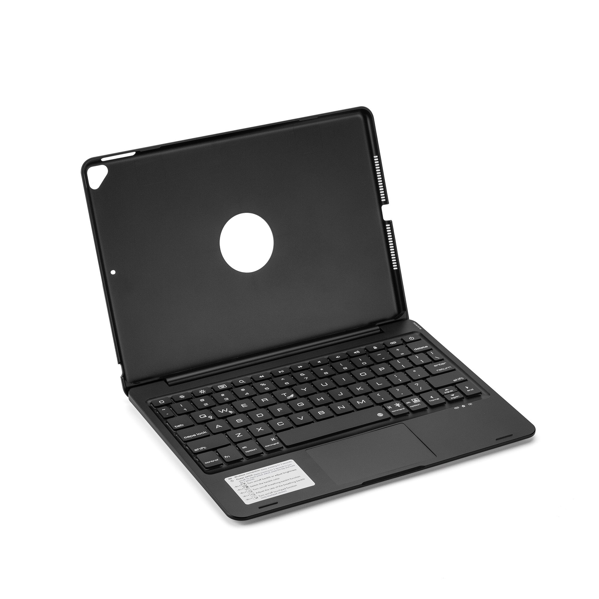 Cover pieghevole Trackpad Tablet Wireless con Touchpad Teclado Para tastiera Bluetooth per Ipad F102T: Black