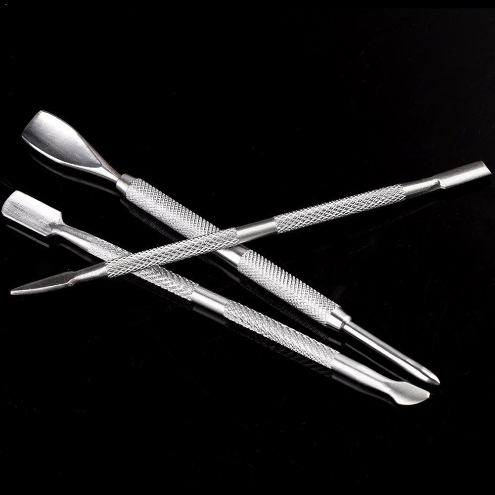 3 Stks/set Nail File Cuticle Remover Manicure Trimmer Manicure Slijpen Pedicure Scrub Staaf Tool Staal Cuticle Pusher Nail H6P7
