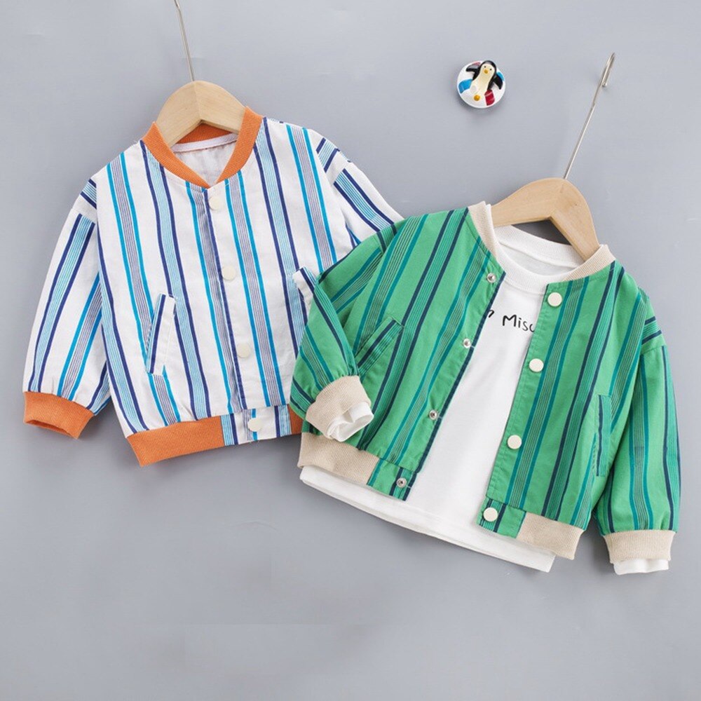 herbst lässig Baby Jungen Mäntel Jacken Gestreiften Langarm freundlicher freundlicher Kleinkinder Outwear Casacos Mantel S11106