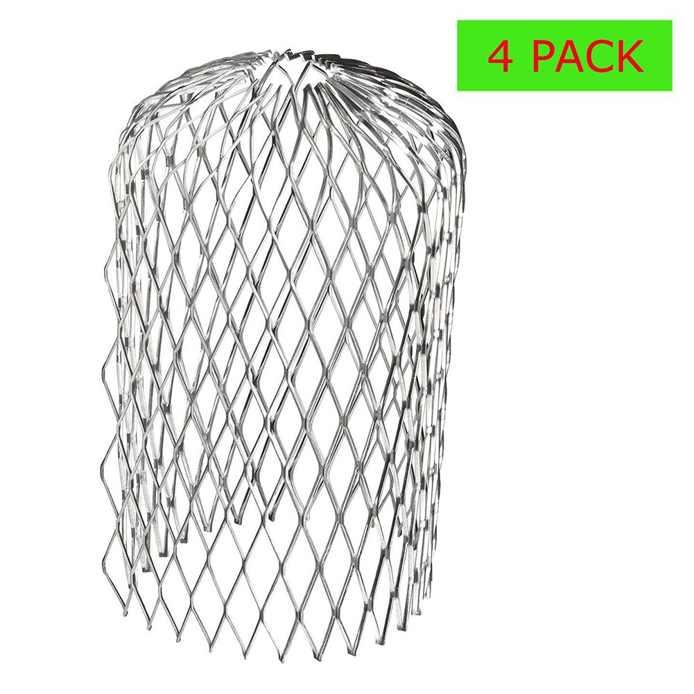4pcs Anti Rust Stop Blockage Strainer Durable Cover Downspout Practical Eave Leaves Debris 3 Inch Gutter Guard Aluminum Filter