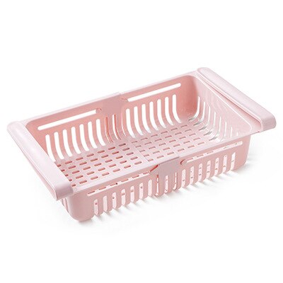 Kitchen Adjustable Stretchable Refrigerator Organizer Drawer Basket Refrigerator Drawers Vegetable Storage Rack Holder J025: color 2
