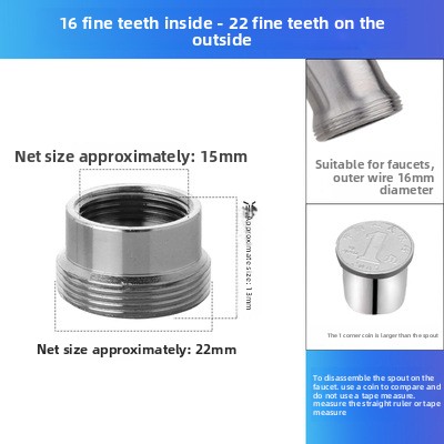 16 18 20 22 24mm G3/4 G1/2 To M22 Connectors Kitchen Aerator Bubbler Water Purifier Adapter Faucet Extend Length Adapters: WHITE