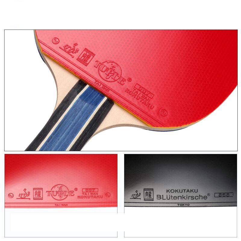 Table Tennis Racket With Rubber Pingpong Paddle 5 Layer Pure Wood Ping Pong Racket Bat
