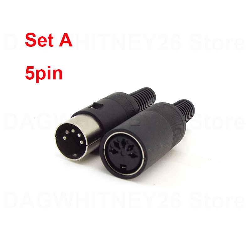 Adaptateur Audio DIN 3/4/5/6/7/8 broches, prise mâle femelle avec poignée en plastique, prise femelle, connecteur de châssis monté sur panneau U26: Lavande / 5-9 Pcs
