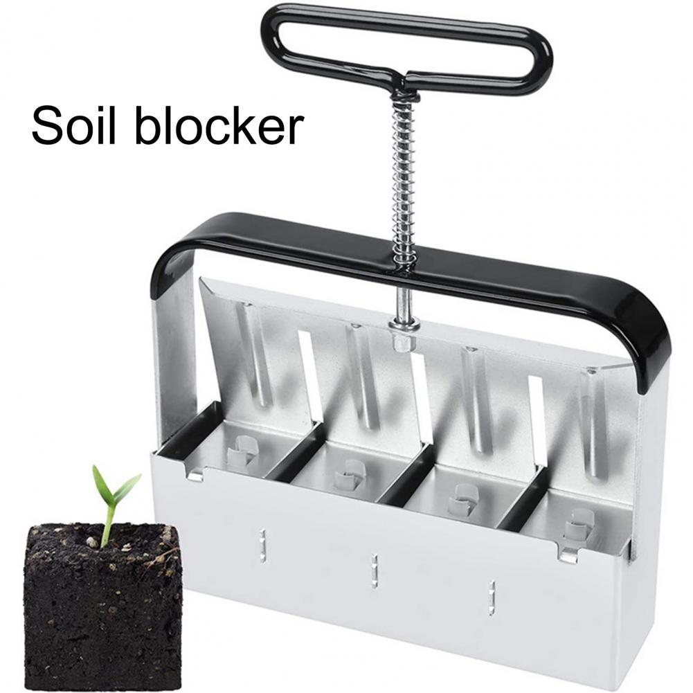 Labor Saving Soil Blockers Sturdy Non-slip Nesting System Soil Block Maker Seedlings Quad Soil Blocking Tool	for Gardening